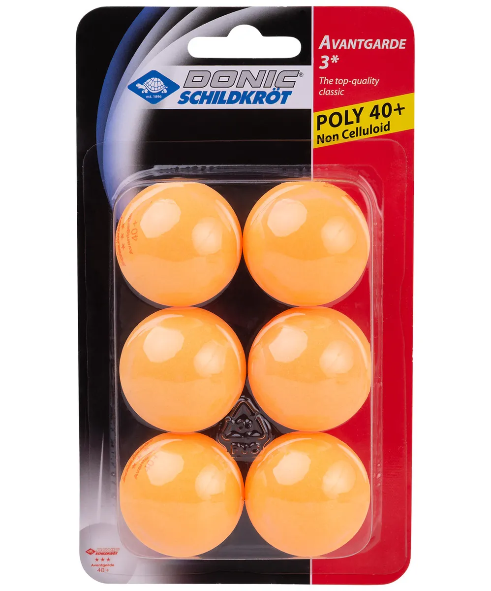 Мяч для настольного тенниса Donic 3* Avantgarde, оранжевый, 6 шт.
