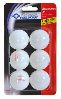 Мячи для настольного тенниса Donic Avantgarde 3* 40+ white, 6 шт.