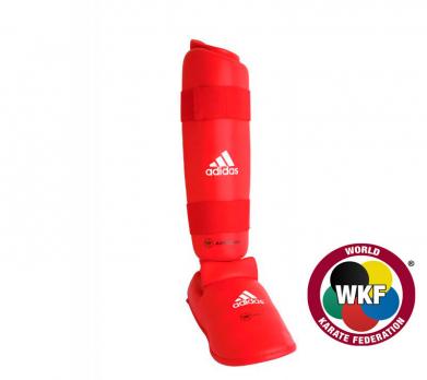 Защита голени и стопы Adidas  WKF SHIN & REMOVABLE FOOT КРАСНАЯ