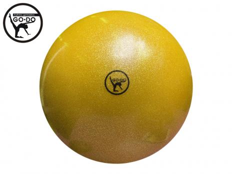Мяч для художественной гимнастики GoDo 15 см желтый металлик