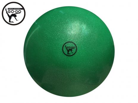 Мяч для художественной гимнастики GoDo 15 см зелёный металлик