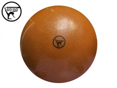 Мяч для художественной гимнастики GoDo 15 см оранжевый металлик