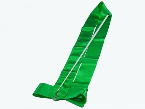 Лента гимнастическая с палочкой зелёная
